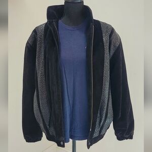 Vintage Comint Stylish Men's Black and Gray Bomber Jacket